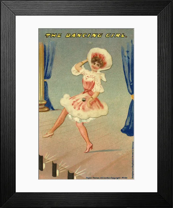Framed Print : The Dancing Girl - postcard with a central pivot Framed Print : The Dancing Girl - postcard with a central pivot