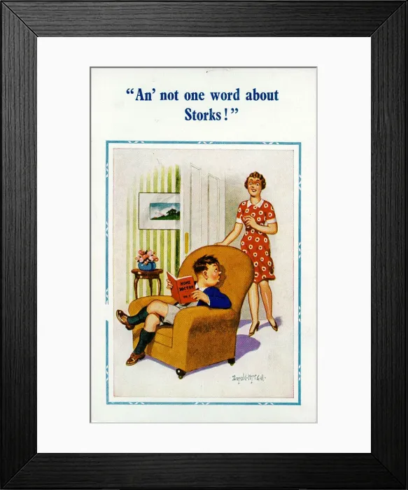 Framed Print : Comic postcard, Boy reading Home Doctor book Date: 20th century Framed Print : Comic postcard, Boy reading Home Doctor book Date: 20th century