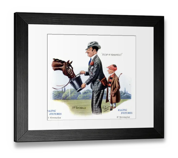 Framed Print : Tom Walls with horse and jockey, racing fixtures Framed Print : Tom Walls with horse and jockey, racing fixtures