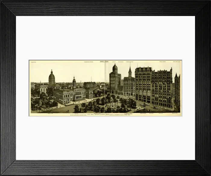 Framed Print : New York City Hall Square and Park Row, USA Framed Print : New York City Hall Square and Park Row, USA