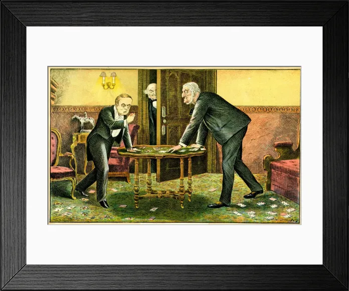 Framed Print : Political cartoon, On the Turn of the Card Framed Print : Political cartoon, On the Turn of the Card