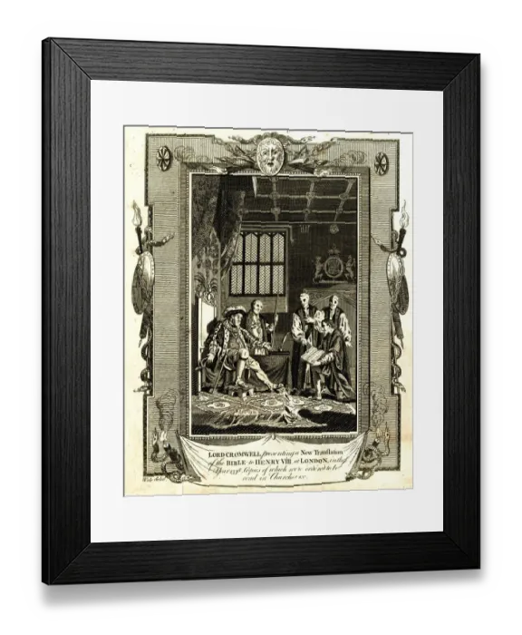 Framed Print : Thomas Cromwell presents translation of Bible to Henry VIII Framed Print : Thomas Cromwell presents translation of Bible to Henry VIII
