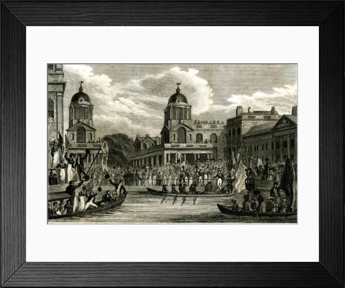 Framed Print : Embarcation of King George IV at Greenwich Framed Print : Embarcation of King George IV at Greenwich