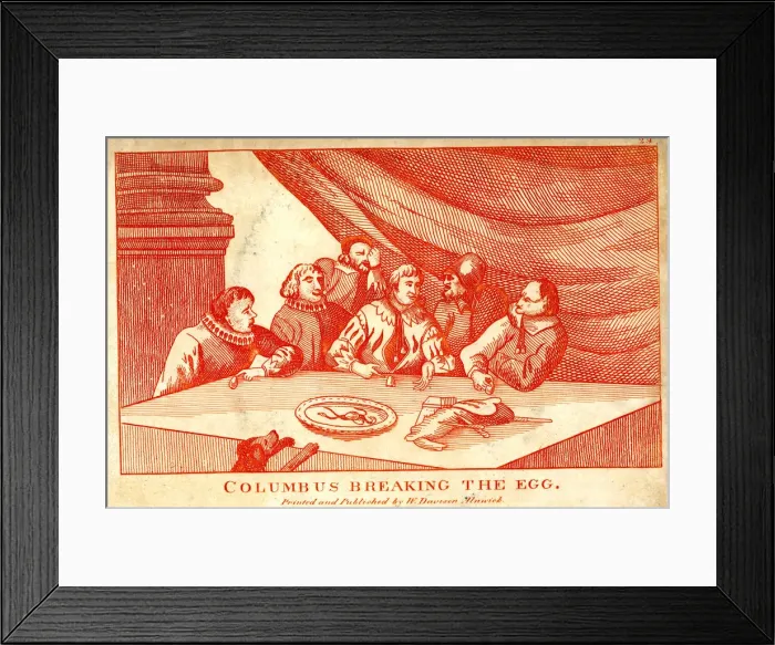 Framed Print : Columbus breaking the egg Framed Print : Columbus breaking the egg