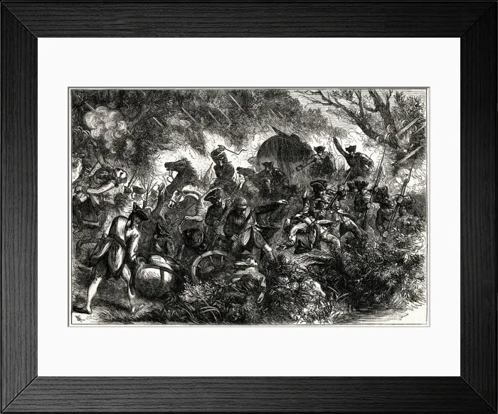 Framed Print : Major General Edward Braddocks force attacked during an expedition against Framed Print : Major General Edward Braddocks force attacked during an expedition against