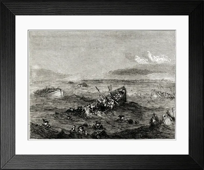 Framed Print : Disaster in the Bay of Saint Cast, Brittany, north-west France, 11 September 1758 Framed Print : Disaster in the Bay of Saint Cast, Brittany, north-west France, 11 September 1758
