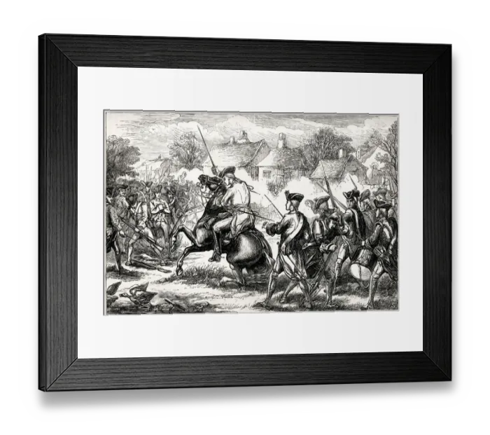 Framed Print : Major John Pitcairn entering Lexington in the early morning of 19 April 1775 Framed Print : Major John Pitcairn entering Lexington in the early morning of 19 April 1775