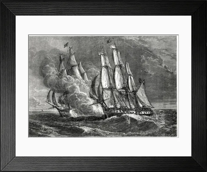 Framed Print : A minor engagement between the French Navy frigate Didon Framed Print : A minor engagement between the French Navy frigate Didon