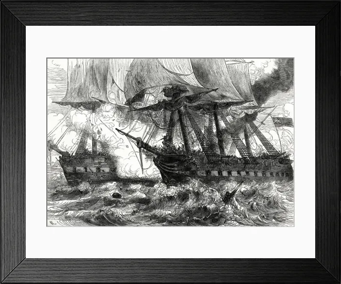 Framed Print : Battle of Boston Harbour between the British Royal Navy frigate HMS Shannon Framed Print : Battle of Boston Harbour between the British Royal Navy frigate HMS Shannon