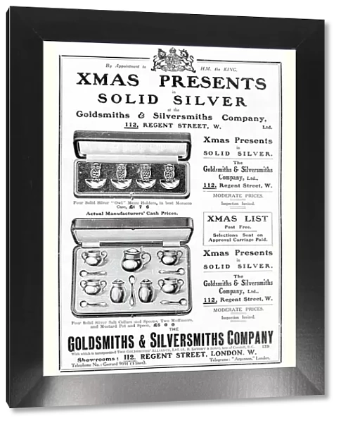 Advert for Xmas presents in solid silver at the Goldsmiths & Silversmiths Company