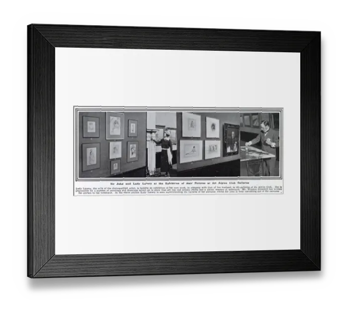 Framed Print : Sir John and Lady Lavery at the exhibition of their pictures at the Alpine Club Galleries Framed Print : Sir John and Lady Lavery at the exhibition of their pictures at the Alpine Club Galleries