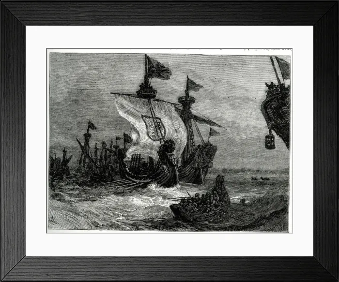 Framed Print : Advance of the English fleet, Battle of Damme, County of Flanders, 30-31 May 1213 Framed Print : Advance of the English fleet, Battle of Damme, County of Flanders, 30-31 May 1213