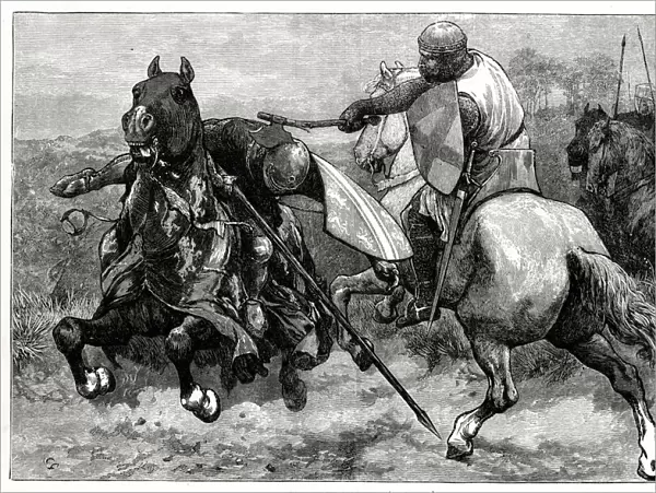 Death of Sir Henry de Bohun, killed by Robert Bruces axe at the Battle of Bannockburn