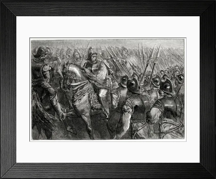 Framed Print : The Duke of Buckingham (George Villiers) and his army on the island of Re Framed Print : The Duke of Buckingham (George Villiers) and his army on the island of Re