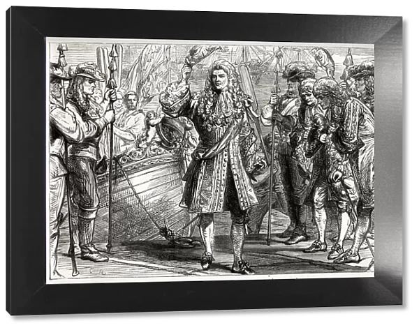 King James II landing at Kinsale, County Cork, Ireland, 12 March 1689
