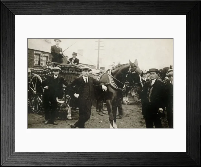 Framed Print : Men of a Co-Operative - Bethesda Street, Merthyr, Wales. Date: circa 1909