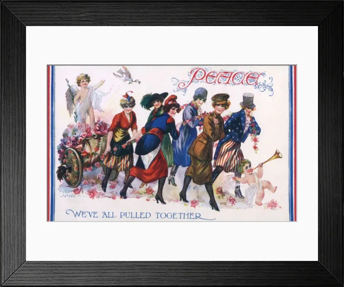Framed Print : WW1 - Peace - We ve All Pulled Together. Date: circa 1918 Framed Print : WW1 - Peace - We ve All Pulled Together. Date: circa 1918