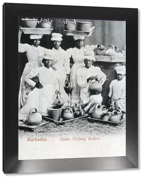 Barbados - Native Crockery Sellers. Date: circa 1904