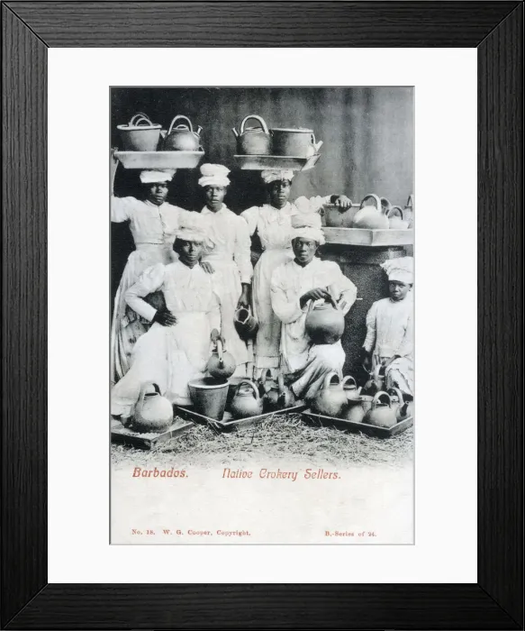 Framed Print : Barbados - Native Crockery Sellers. Date: circa 1904 Framed Print : Barbados - Native Crockery Sellers. Date: circa 1904