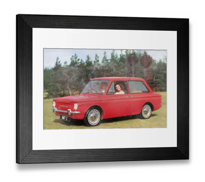 Framed Print : The Hillman Imp - a comfortable 4-seater with folding rear seats to provide estate car convenience. Date: 1963 Framed Print : The Hillman Imp - a comfortable 4-seater with folding rear seats to provide estate car convenience. Date: 1963