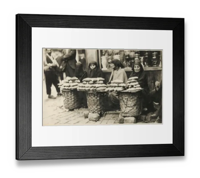 Framed Print : Street Bread sellers outside the Bakers shop - Istanbul Market - Istanbul, Turkey. Date: 1922 Framed Print : Street Bread sellers outside the Bakers shop - Istanbul Market - Istanbul, Turkey. Date: 1922