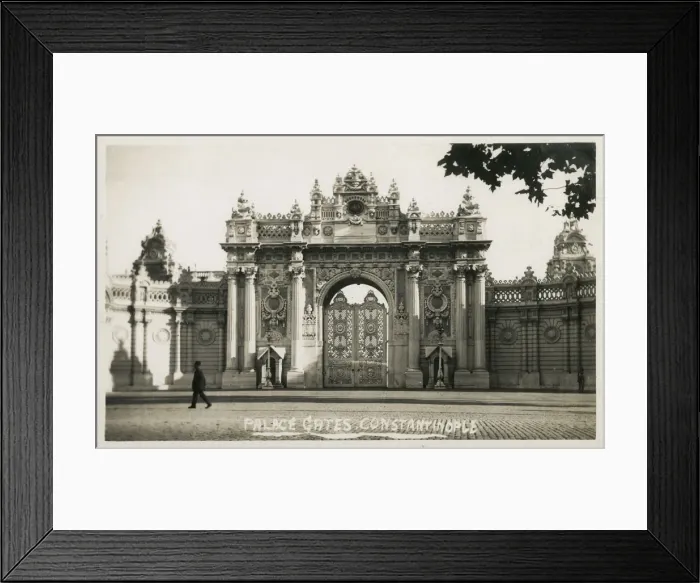 Framed Print : The Main Gates, Dolmabahce Palace, Istanbul, Turkey Date: 1922 Framed Print : The Main Gates, Dolmabahce Palace, Istanbul, Turkey Date: 1922