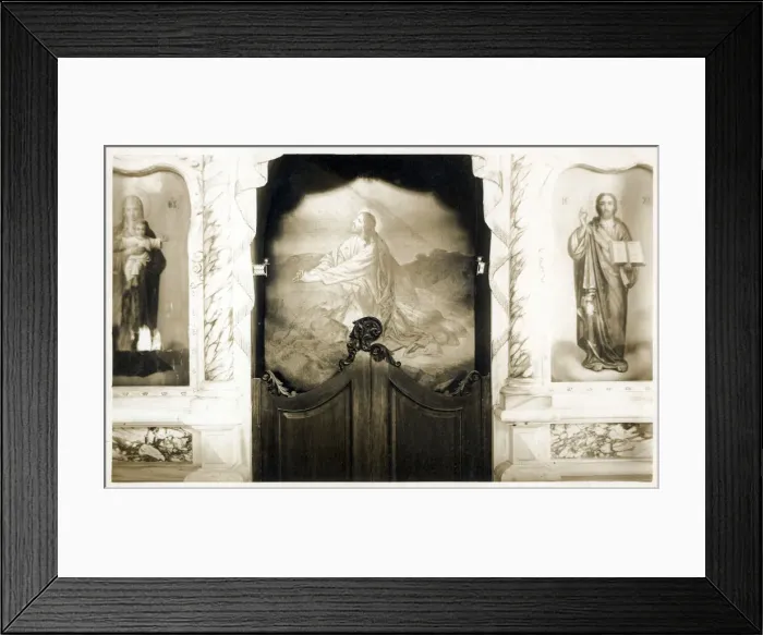Framed Print : Moudros, Lemnos, Greece - The Interior of the Greek Church - detail of the doorway (see 13565366). Date: 1922 Framed Print : Moudros, Lemnos, Greece - The Interior of the Greek Church - detail of the doorway (see 13565366). Date: 1922
