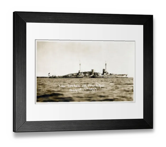 Framed Print : The Ex-German Battleship Goeben being guarded by the Sirdas and Sparrowhawk (Destroyers) before being handed over to the Turks again as proposed in the Near East Treaty. Off Buyukada (Prinkipo), Istanbul - August 12, 1923. Date: 1923 Framed Print : The Ex-German Battleship Goeben being guarded by the Sirdas and Sparrowhawk (Destroyers) before being handed over to the Turks again as proposed in the Near East Treaty. Off Buyukada (Prinkipo), Istanbul - August 12, 1923. Date: 1923