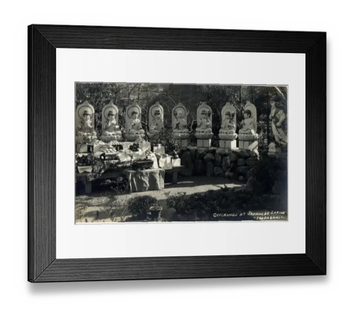 Framed Print : Offerings at a Japanese Shrine, Nagasaki, Japan Date: circa 1929 Framed Print : Offerings at a Japanese Shrine, Nagasaki, Japan Date: circa 1929