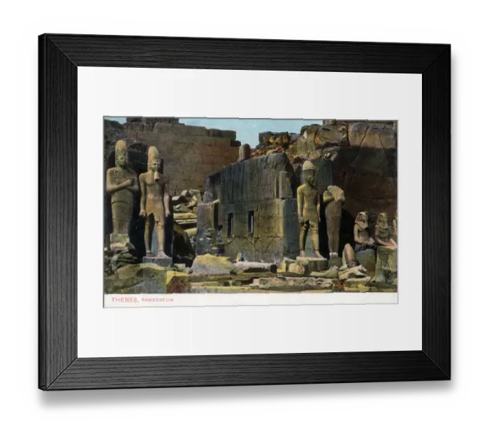 Framed Print : The Ramesseum - the memorial temple (or mortuary temple) of Pharaoh Ramesses II ( Ramesses the Great ) located in the Theban Necropolis in Upper Egypt, on the west of the River Nile, across from the modern city of Luxor Framed Print : The Ramesseum - the memorial temple (or mortuary temple) of Pharaoh Ramesses II ( Ramesses the Great ) located in the Theban Necropolis in Upper Egypt, on the west of the River Nile, across from the modern city of Luxor