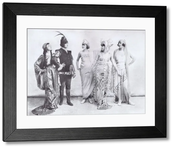 Framed Print : A bevy of girls in a scene from Monte Cristo Jr at the Winter Garden, New York (1919). Produced by the Shubert Brothers. Date: 1919 Framed Print : A bevy of girls in a scene from Monte Cristo Jr at the Winter Garden, New York (1919). Produced by the Shubert Brothers. Date: 1919