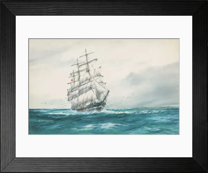 Framed Print : Norwegian Sailer beating up Channel in a fresh wind Framed Print : Norwegian Sailer beating up Channel in a fresh wind