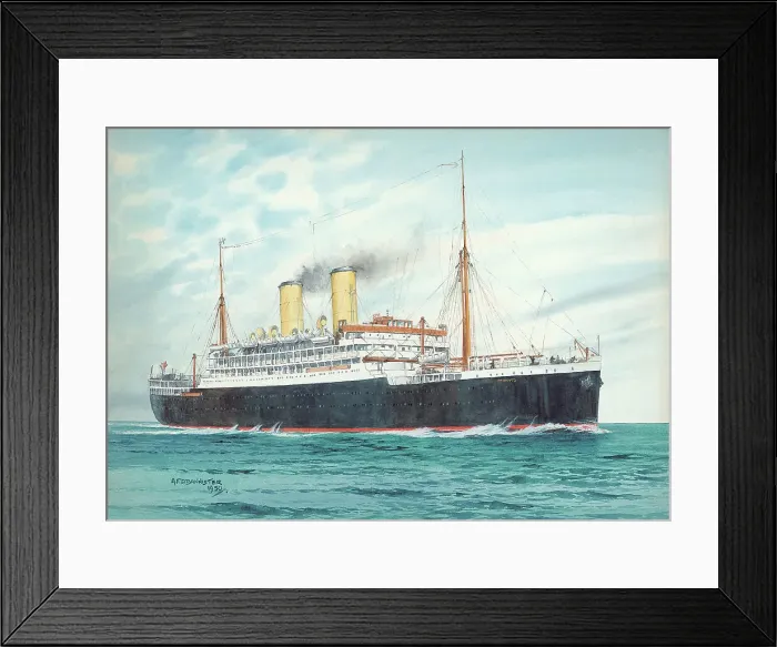 Framed Print : S Otranto Orient Line 1930 Shipping Watercolour Framed Print : S Otranto Orient Line 1930 Shipping Watercolour