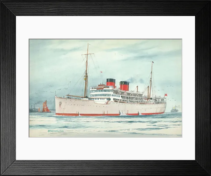 Framed Print : M. V. Dunbar Castle, Union Castle Line Framed Print : M. V. Dunbar Castle, Union Castle Line