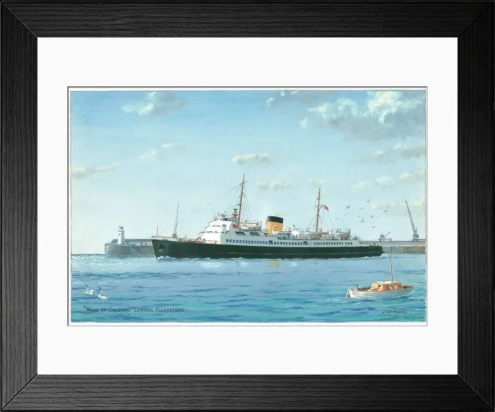 Framed Print : S. S. Maid of Orleans leaving Folkestone, Southern Railway Framed Print : S. S. Maid of Orleans leaving Folkestone, Southern Railway