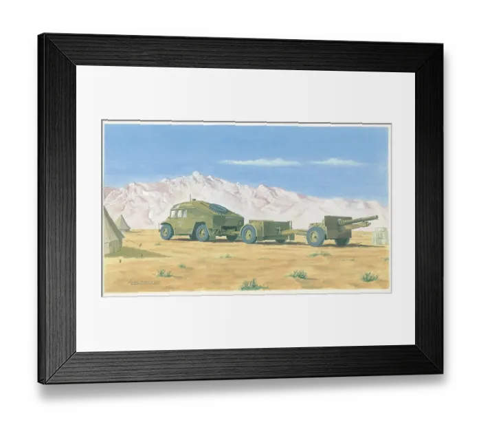 Framed Print : Quad with Limber and 25-pounder gun Framed Print : Quad with Limber and 25-pounder gun