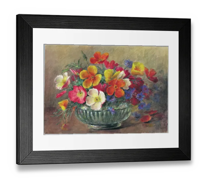 Framed Print : Nasturtium and Cornflowers Framed Print : Nasturtium and Cornflowers