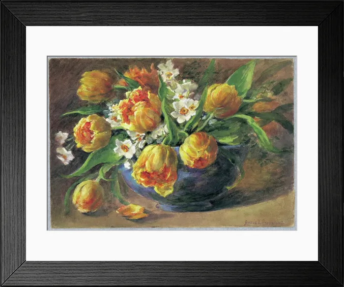 Framed Print : Yellow Tulips and Narcissi Framed Print : Yellow Tulips and Narcissi