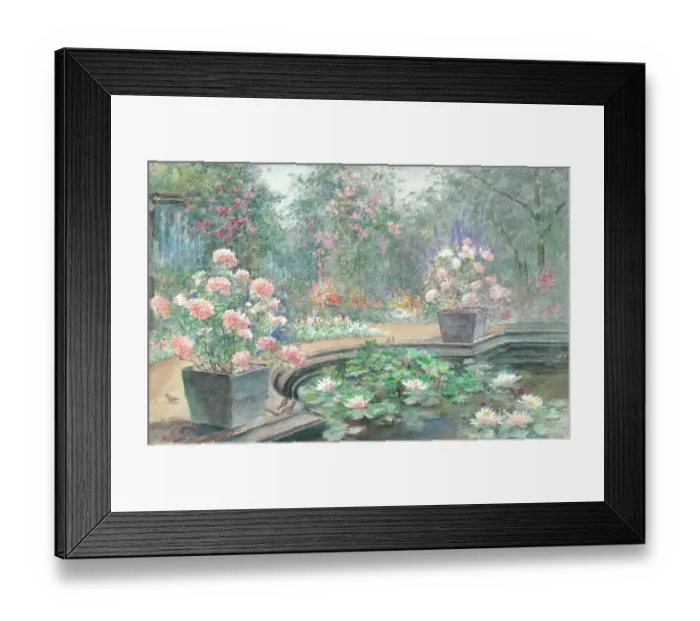 Framed Print : The Old Garden, Battersea Park'. Garden pond and flowers Framed Print : The Old Garden, Battersea Park'. Garden pond and flowers