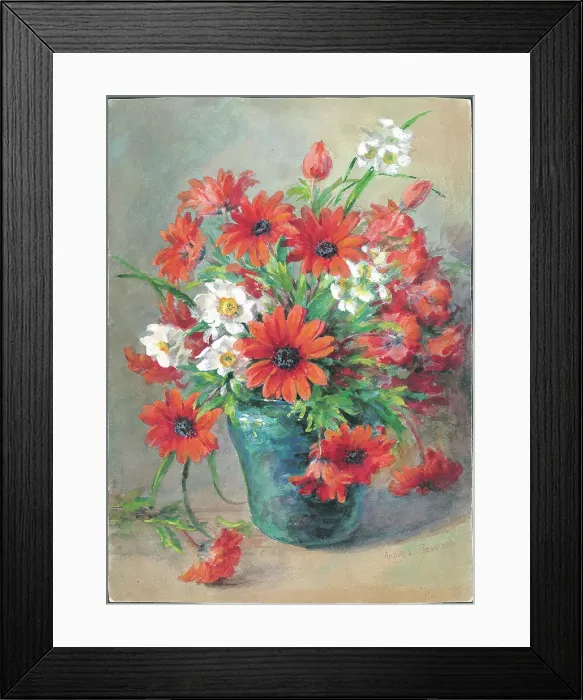 Framed Print : Scarlet Anemones'. Flowers in vase Framed Print : Scarlet Anemones'. Flowers in vase