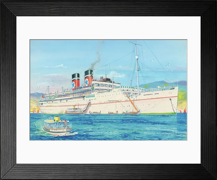 Framed Print : SS Arandora star Ocean Liner Shipping Watercolour Framed Print : SS Arandora star Ocean Liner Shipping Watercolour