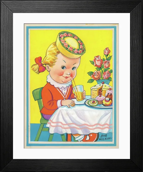 Framed Print : Girl walking in Scottish clothing Children's Framed Print : Girl walking in Scottish clothing Children's