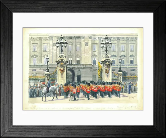 Framed Print : Band marching at Buckingham Palace, London Framed Print : Band marching at Buckingham Palace, London
