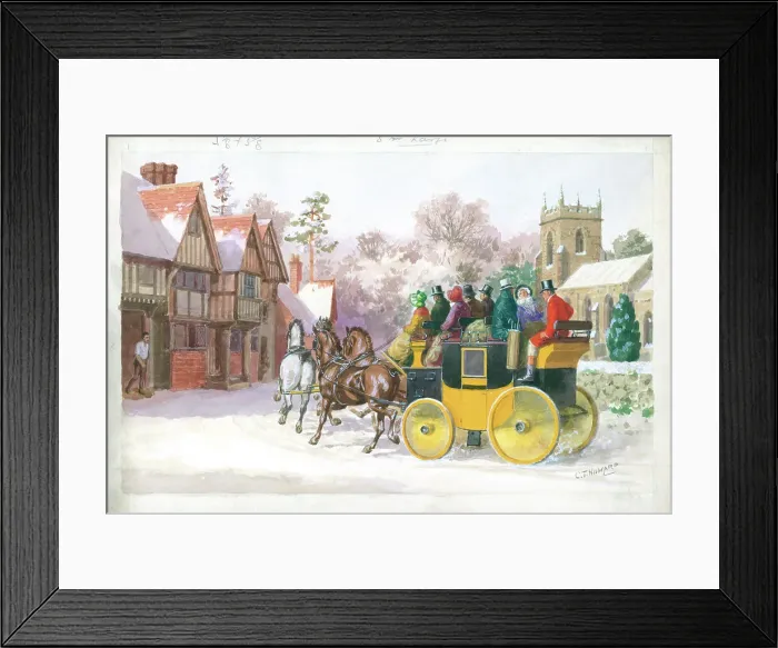 Framed Print : Coaching scene at Chiddingstone, Kent Framed Print : Coaching scene at Chiddingstone, Kent