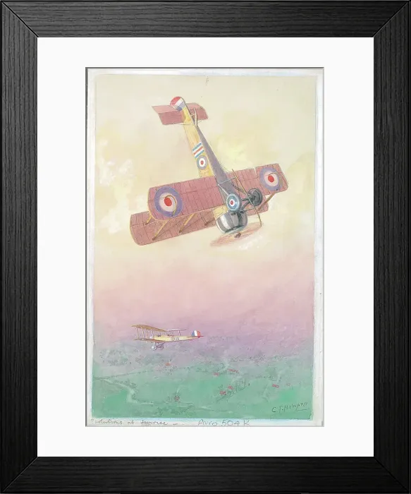 Framed Print : Evolutions at sunrise - Avro 504K Framed Print : Evolutions at sunrise - Avro 504K