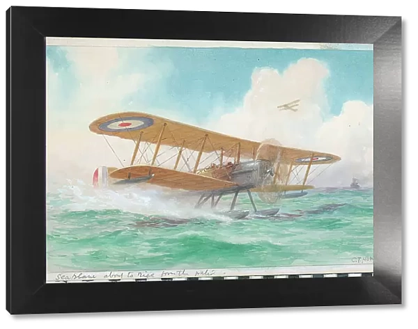 Seaplane about to rise from the water Curtiss JN4