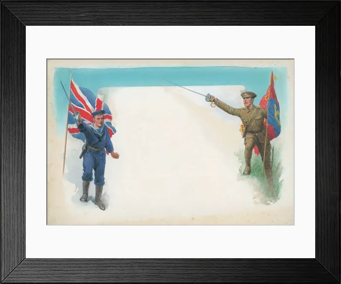 Framed Print : First World War Patriotic / Sentimental Postcard Framed Print : First World War Patriotic / Sentimental Postcard