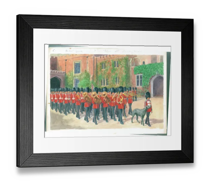 Framed Print : The Irish Guards leaving St. James's Palace Framed Print : The Irish Guards leaving St. James's Palace
