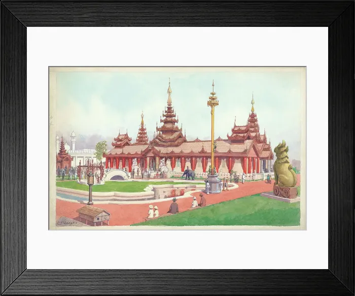 Framed Print : Burma Pavillion British Emplre Exhibition 1924 Framed Print : Burma Pavillion British Emplre Exhibition 1924