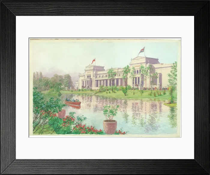 Framed Print : Cananda Pavillion from the Lake, British Emplre Exhibition Framed Print : Cananda Pavillion from the Lake, British Emplre Exhibition